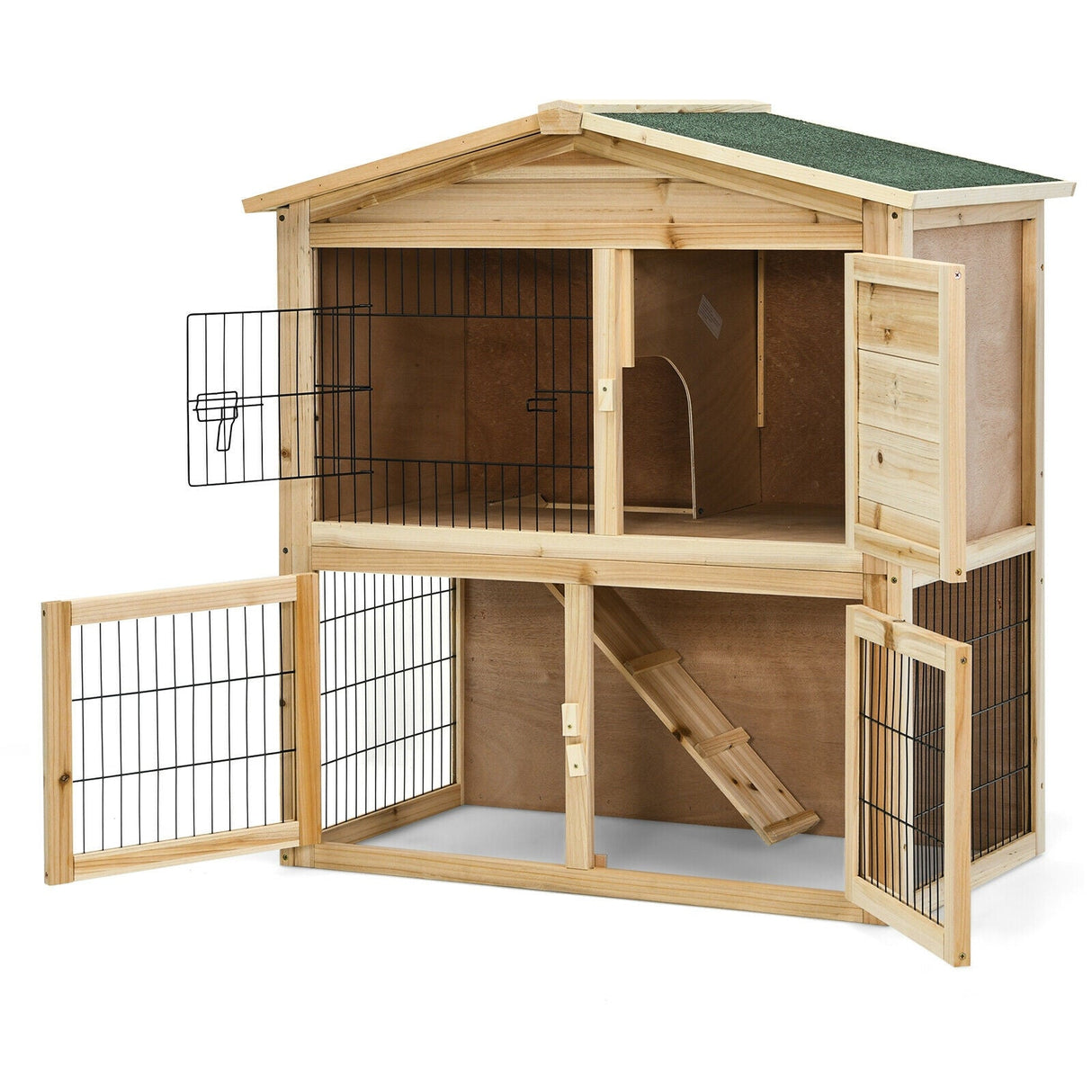Gallinero de madera de 35 pulgadas con rampa