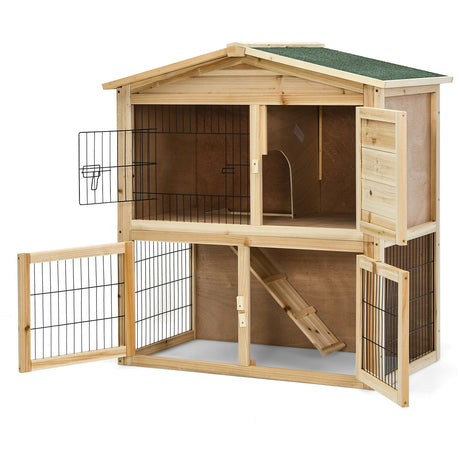 Gallinero de madera de 35 pulgadas con rampa