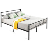 Estructura de cama de metal individual/matrimonial/Queen con cabecera y piecera