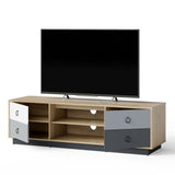 Mueble Moderno para TV de 55 Pulgadas con 2 Armarios de Almacenamiento para Televisores de hasta 60 Pulgadas