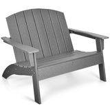 Sillón Adirondack de patio de HDPE para porche, jardín, patio trasero - Gris