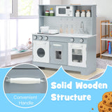 Juego de cocina de juguete de madera para niños con luces y sonidos realistas