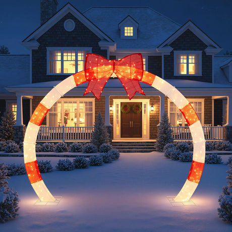 Arco Navideño de 3.17 Metros con Lazo Grande y Luces LED