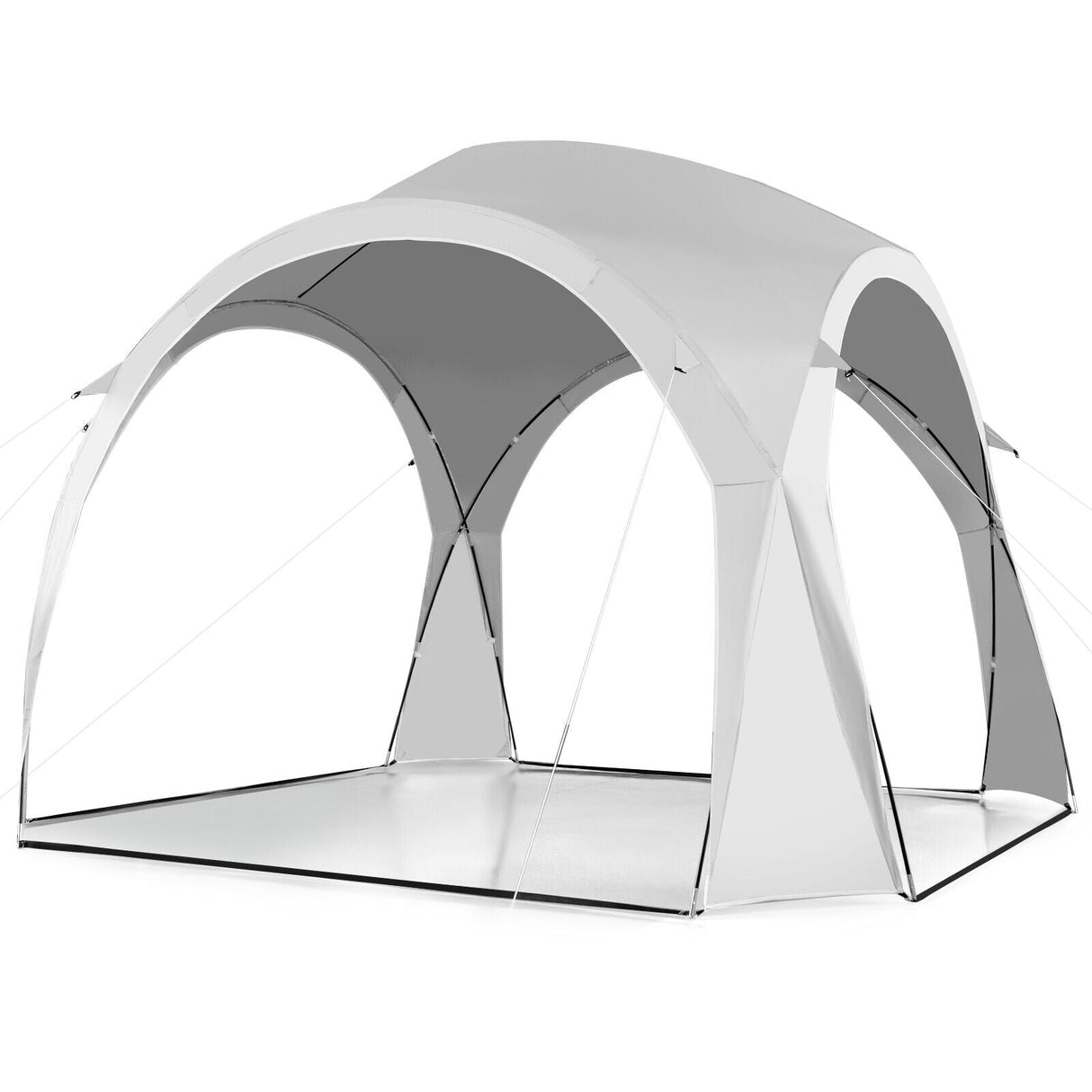 Refugio para el sol de patio de 3.35 x 3.35 metros, tienda de campaña tipo toldo, portátil, UPF 50+, para exteriores y playa - Blanco