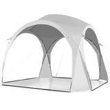 Refugio para el sol de patio de 3.35 x 3.35 metros, tienda de campaña tipo toldo, portátil, UPF 50+, para exteriores y playa - Blanco
