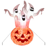 Fantasma inflable de Halloween de 6 pies con decoración de calabaza y lámpara giratoria
