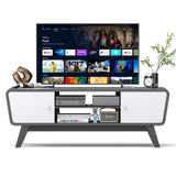 Mueble de TV con puertas corredizas y estante ajustable para televisores de hasta 55 pulgadas