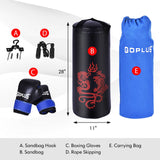 Set de boxeo con saco de boxeo lleno de 5 piezas de 40 libras con cuerda de saltar y guantes