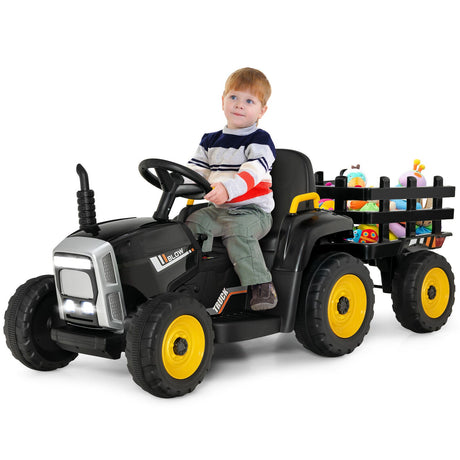 Tractor Montable de 12 V con Cargador de Tierra de 3 Velocidades para Niños de 3+ Años