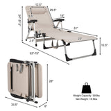 Tumbona Plegable de Playa con 7 Posiciones Ajustables