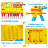 Combinación de teclado de piano de 24 teclas con batería de DJ, micrófono y MP3