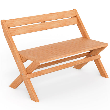 Bancos plegables de madera de teca para exterior para 2 personas, Indonesia, con asiento de listones