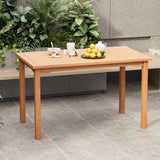 49 Inch Rectangle Patio Indonesia Teak Wood Dining Table with Slatted Tabletop Up to 6
