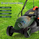 10 AMP 13 Inch Electric Corded Lawn Mower with Collection Box