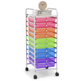 10 Drawer Rolling Storage Cart Organizer with 4 Universal Casters