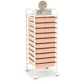 10 Drawer Rolling Storage Cart Organizer with 4 Universal Casters