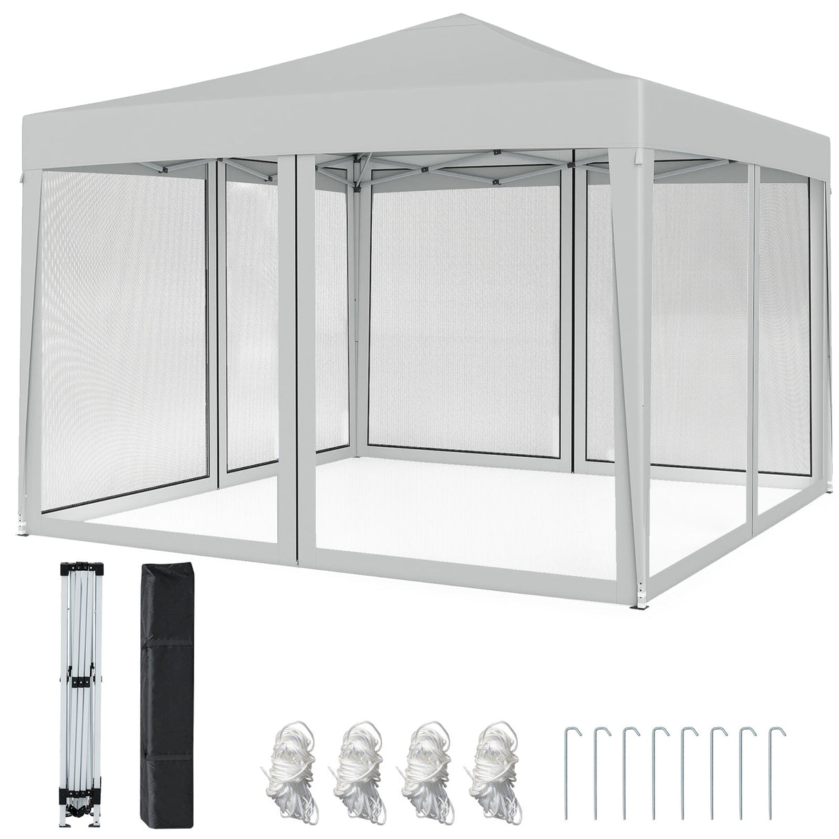 10 FT x 10 FT Pop-Up Canopy Tent Easy Setup Instant Folding Shelter with Mesh Netting
