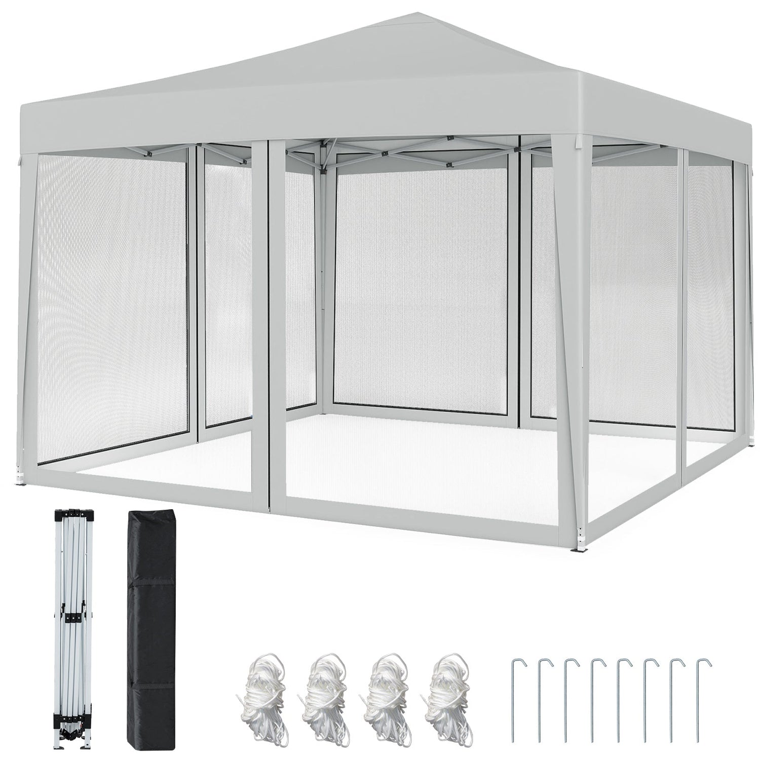 10 FT x 10 FT Pop-Up Canopy Tent Easy Setup Instant Folding Shelter with Mesh Netting