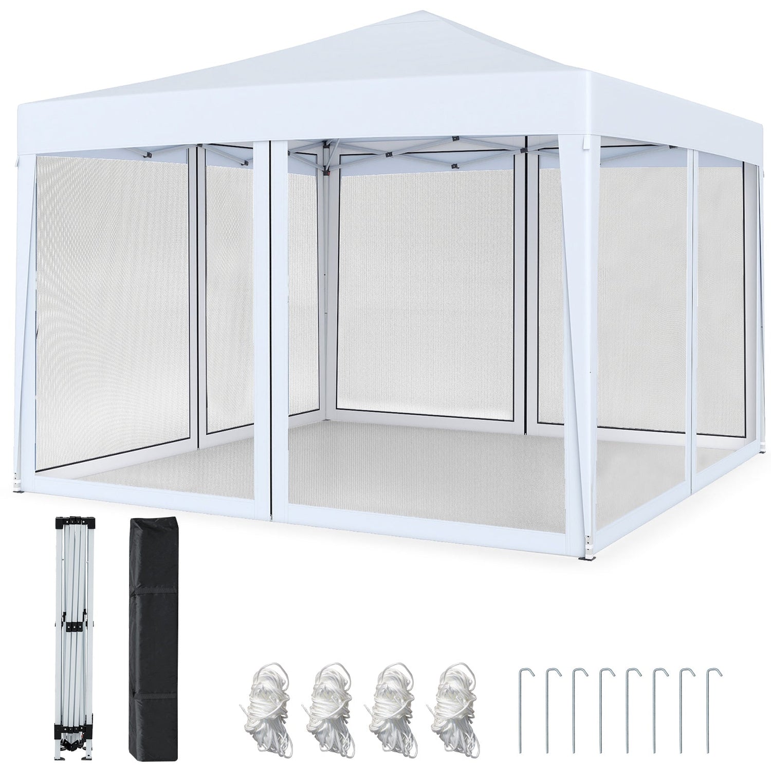 10 FT x 10 FT Pop-Up Canopy Tent Easy Setup Instant Folding Shelter with Mesh Netting