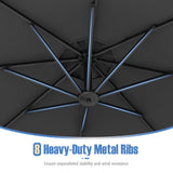 10 Feet Offset Hanging Umbrella with Base Patio Cantilever Umbrella with Tilt