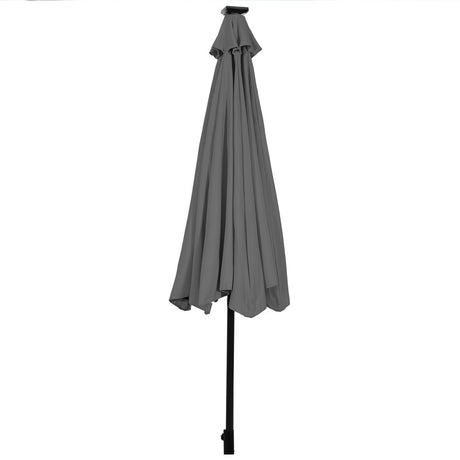 Sombrilla de patio exterior de 10 pies con luces LED solares brillantes - Azul oscuro