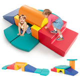 Juego de 10 piezas de bloques de construcción de espuma suave de piel sintética para trepar para niños pequeños