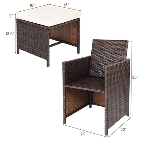 Juego de comedor para patio exterior de 10 piezas