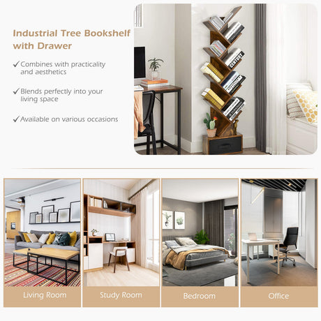Estantería de árbol de 10 niveles con cajón gratis