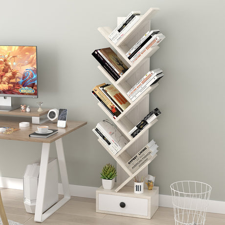 Estantería de árbol de 10 niveles con cajón y kit antivuelco