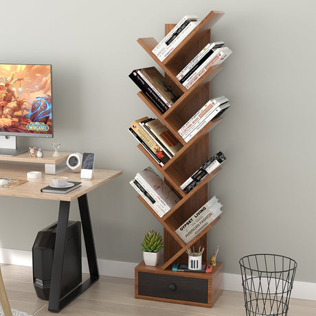 Estantería de árbol de 10 niveles con cajón y kit antivuelco