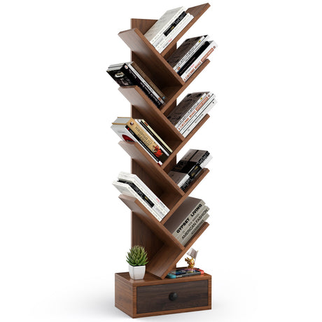 Estantería de árbol de 10 niveles con cajón y kit antivuelco