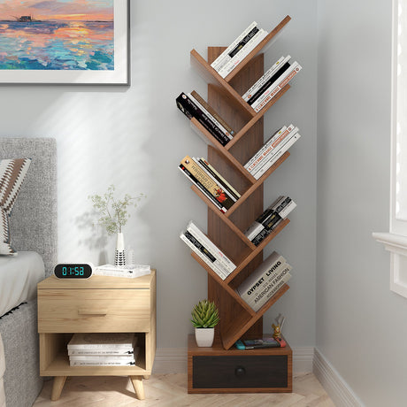 Estantería de árbol de 10 niveles con cajón y kit antivuelco