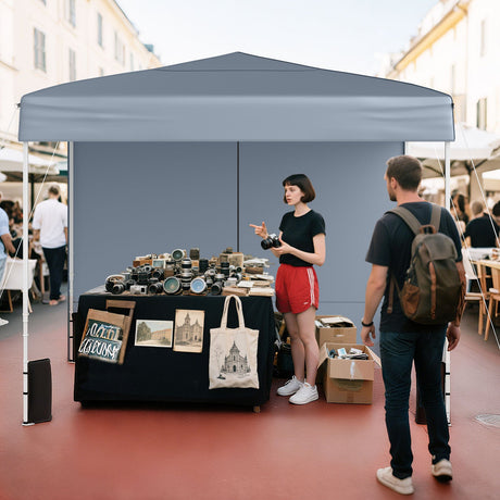 Carpa plegable de 3 X 3 m para patio exterior, parasol comercial con 4 paredes laterales