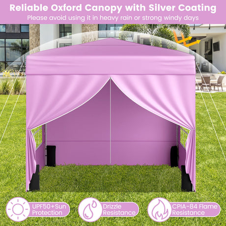 Carpa plegable de 3 X 3 m para patio exterior, parasol comercial con 4 paredes laterales