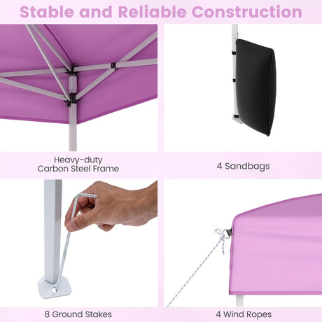 Carpa plegable de 3 X 3 m para patio exterior, parasol comercial con 4 paredes laterales