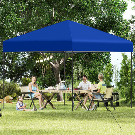Carpa Cenador Plegable de 10 X 10 Pies con Bolsa de Transporte Portátil y 8 Estacas