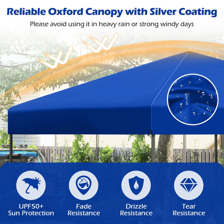 Carpa Cenador Plegable de 10 X 10 Pies con Bolsa de Transporte Portátil y 8 Estacas