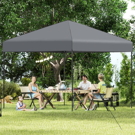 Carpa Cenador Plegable de 10 X 10 Pies con Bolsa de Transporte Portátil y 8 Estacas