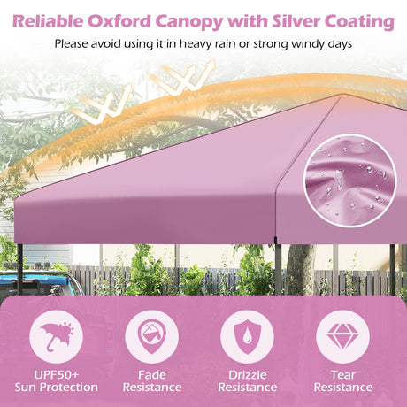 Carpa Cenador Plegable de 10 X 10 Pies con Bolsa de Transporte Portátil y 8 Estacas