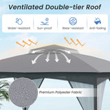 10 X 12 FT Patio Gazebo with Netting Walls with 4 Sandbags
