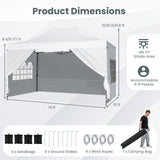 10 X 14 FT Pop up Canopy Tent Outdoor Patio Commercial Sunshade Shelter-White