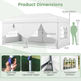 10 X 20 Feet Pop up Canopy Tent Instant Setup with 6 Sidewalls