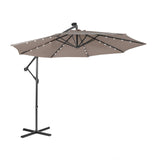 10 Feet Patio Solar Powered Cantilever Umbrella with Tilting System