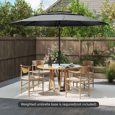 Parasol de patio de 3 niveles con ventilación de 3 metros y botón de inclinación