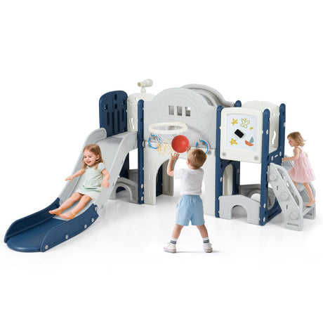 Juego de tobogán para niños pequeños 10 en 1, parque infantil interior con tobogán y escalador