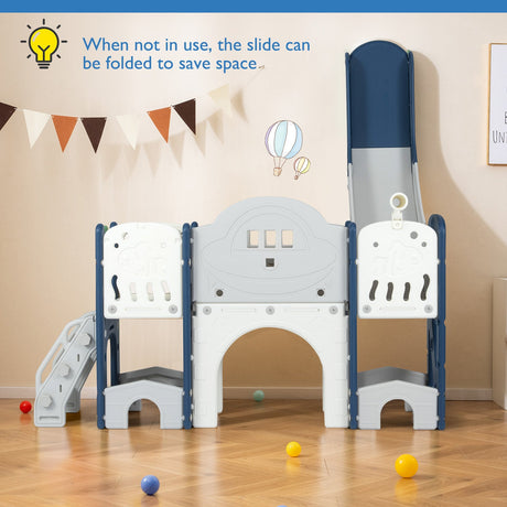 Juego de tobogán para niños pequeños 10 en 1, parque infantil interior con tobogán y escalador