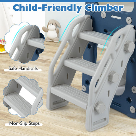 Juego de tobogán para niños pequeños 10 en 1, parque infantil interior con tobogán y escalador