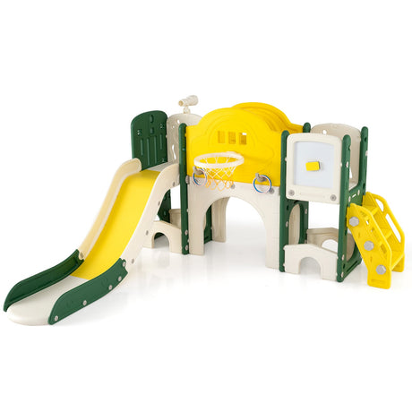 Juego de tobogán para niños pequeños 10 en 1, parque infantil interior con tobogán y escalador