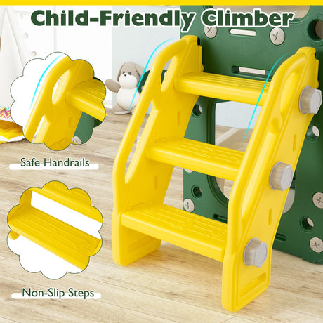 Juego de tobogán para niños pequeños 10 en 1, parque infantil interior con tobogán y escalador