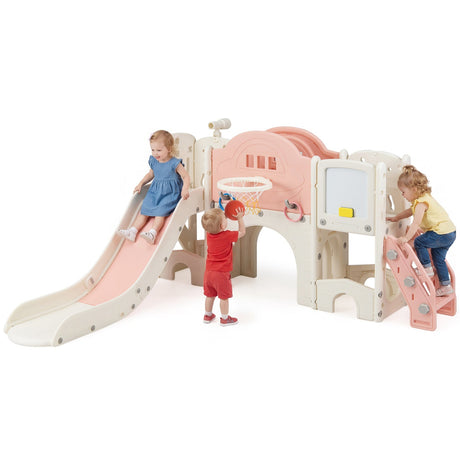 Juego de tobogán para niños pequeños 10 en 1, parque infantil interior con tobogán y escalador